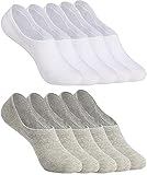 [page_title]-YOUCHAN Sneaker Socken Damen Herren Füßlinge 10 Paar Footies Unsichtbare Kurze No Show Socken Großes Silikonpad Anti Rutsch_Weiß-Grau_39-42