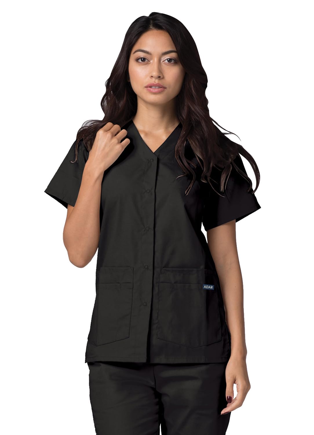 Adar Universal Scrubs for Women - Snap Front Scrub Top