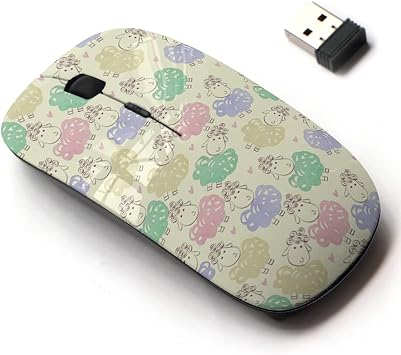 2.4G Wireless Mouse with Cute Pattern Design for All Laptops and Desktops with Nano Receiver - Watercolor