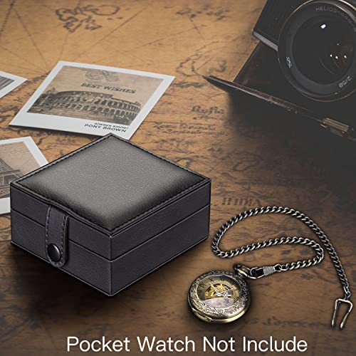 Boîte de montre de gousset en cuir synthétique SIBOSUN