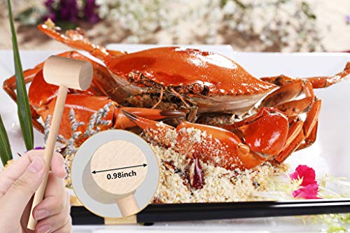 10Pcs Wooden Hammers for Chocolate Crab Mallets Lobster Shellfish Seafood Cracking Tool Solid Natural Hardwood Pounding Beating Mini Gavel for Kids
