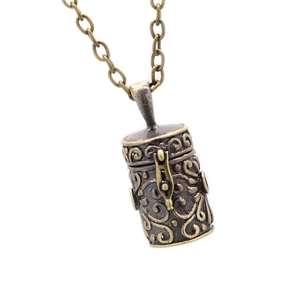 SECWL Urn Necklace Daily Wear Jewelry Box Pet Ashes Container Decorative Urns Souvenir Memory Keepsake Copper Pendant