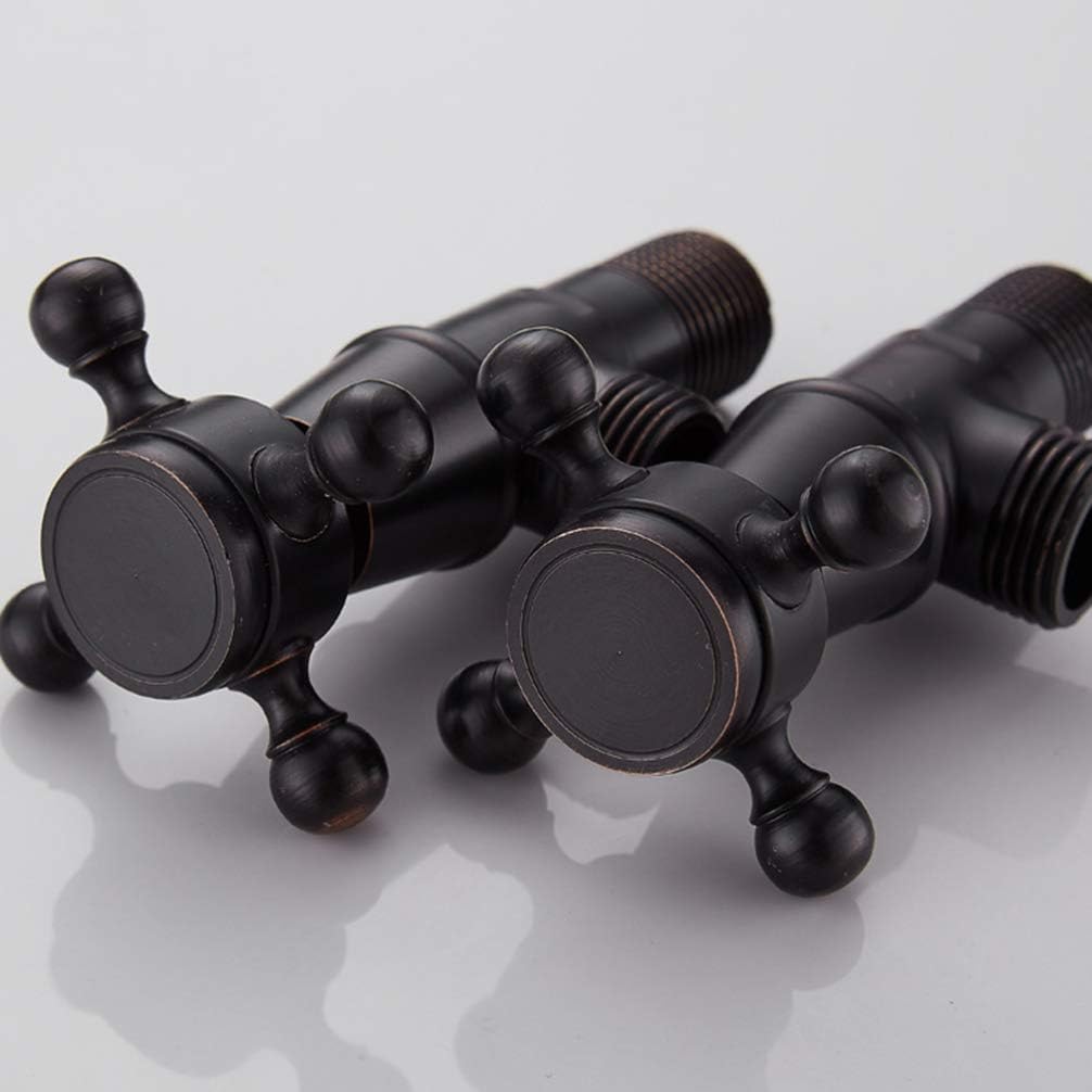 Cabilock Matte Black Bathroom Angle Valve Shut Off Valve for Sink and Toilet Easy to Install and Operate