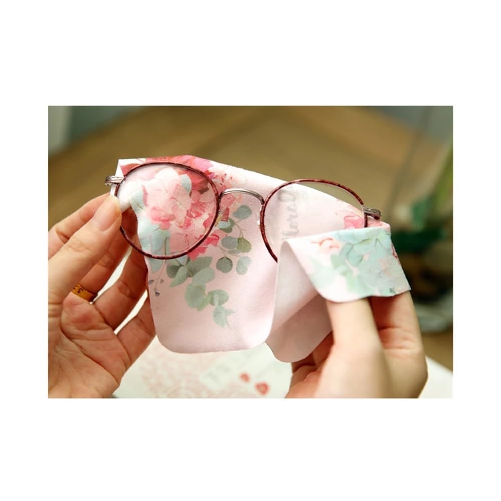 4 panni per la pulizia in pelle scamosciata, motivo floreale, per gioielli, occhiali da sole, lenti della fotocamera, strumenti musicali, mobili, antigraffio, 4 pezzi, rosa cinese