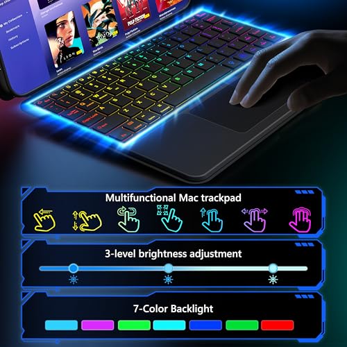 Image of Keyboard Case for iPad 11th (A16) & 10th Generation，Ultra-Light Magnetic Detachable Keyboard with Multi-Touch Trackpad - Backlit Keys,Adjustable Stand Case for iPad 11 inch 2025&10th Gen 10.9 inch