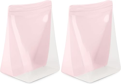 W&amp;P Porter - Bolsa de almacenamiento reutilizable de silicona, sándwich (36 onzas de pie de pie), color rubor, contenedor de almacenamiento de