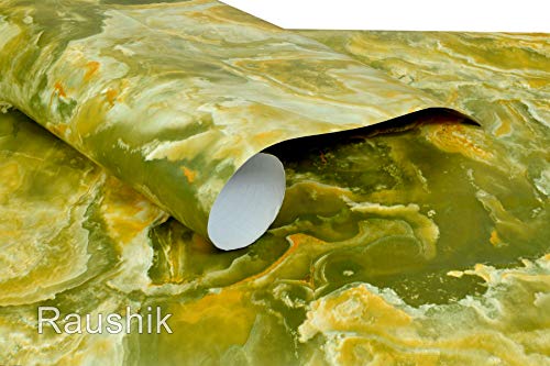 Image of Self Adhesive Wallpaper Waterproof Old Furniture Vinyl Stickers Wooden Door Wardrobe Desktop PVC Wall Papers (24 * 120 inch, Golden Marble)
