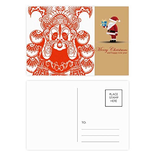 Cartes postales opéra de Pékin et Père Noël rouge lot de 20 idéales pour offrir à Noël
