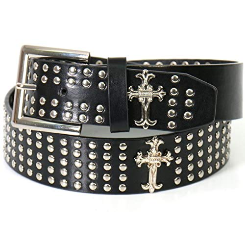 Hot Leathers 11671 Black Large Leather Studs and Crosses Belt