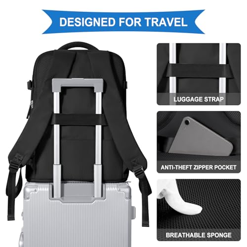 Image of coowoz Vacuum Backpack Travel with Pump,Travel Backpack with Vacuum System For Women Men,Carry On Backpack,Hiking Backpack Waterproof Outdoor Sports Rucksack Casual Daypack,30L(Vacuum pump),Black