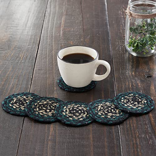 VHC-Brands-Pine-Grove-Natural-Jute-Coaster-Set-of-6-Green VHC Brands Pine Grove Natural Jute Coaster Set of 6 Green