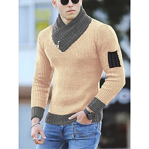Men's Winter Turtleneck Retro Style Sweater Slim Fit Warm Pullover Knit Sweater Thick Top Men4