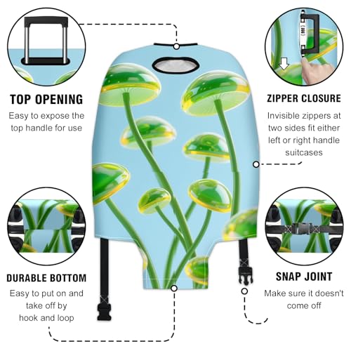Travel Luggage Cover Suitcase Protector Scratch-Resistant Fit Not Included Suitcase Mushroom Cloud L-26-28in3