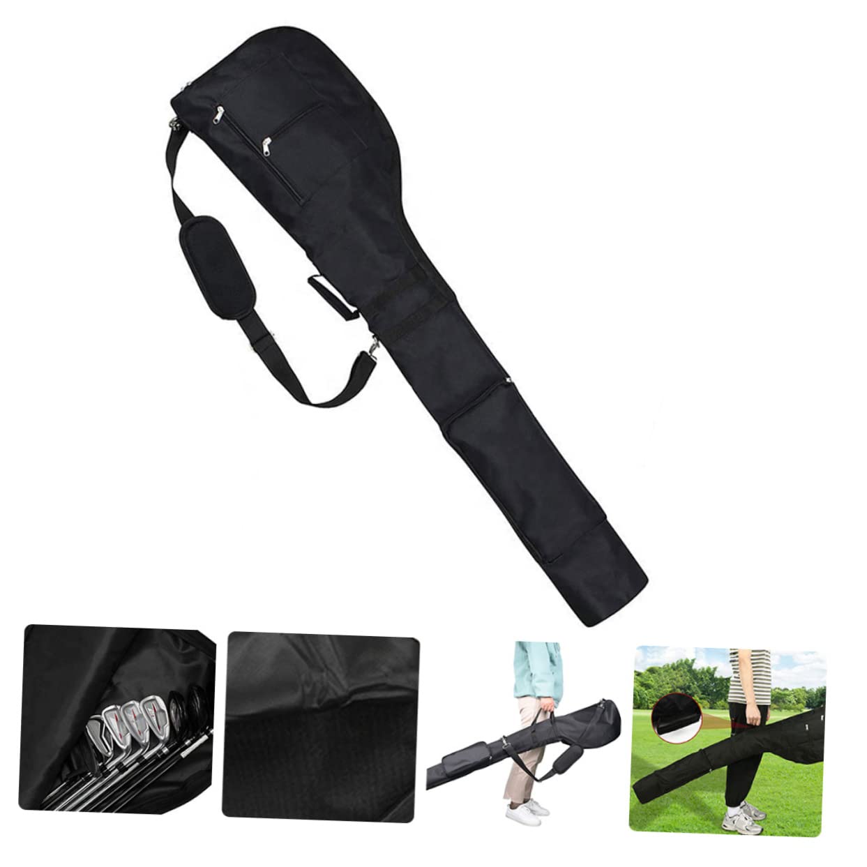 HANABASS Single Shoulder Golfing Bag Wear-Resistant Golf Carrier for Travel Multi-use Organizer Design for Golf Enthusiasts