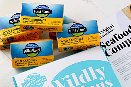 Image of Wild Planet Sardines in Lemon, Nutritional Powerhouses Packed with Flavor, 4.4oz Cans, 6Count