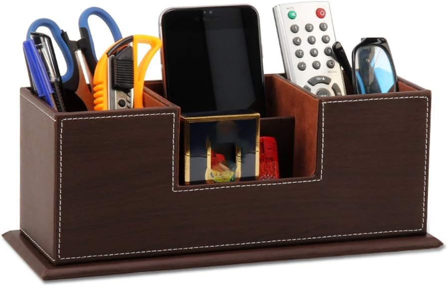 Pencil Cup Creative Leather Organizer Pen Holder Desk Organizer， Leather Pencil Cup，Durable Leather for Desk Office Pencil Holders and Home (Color : Coffee Color Cowhide)