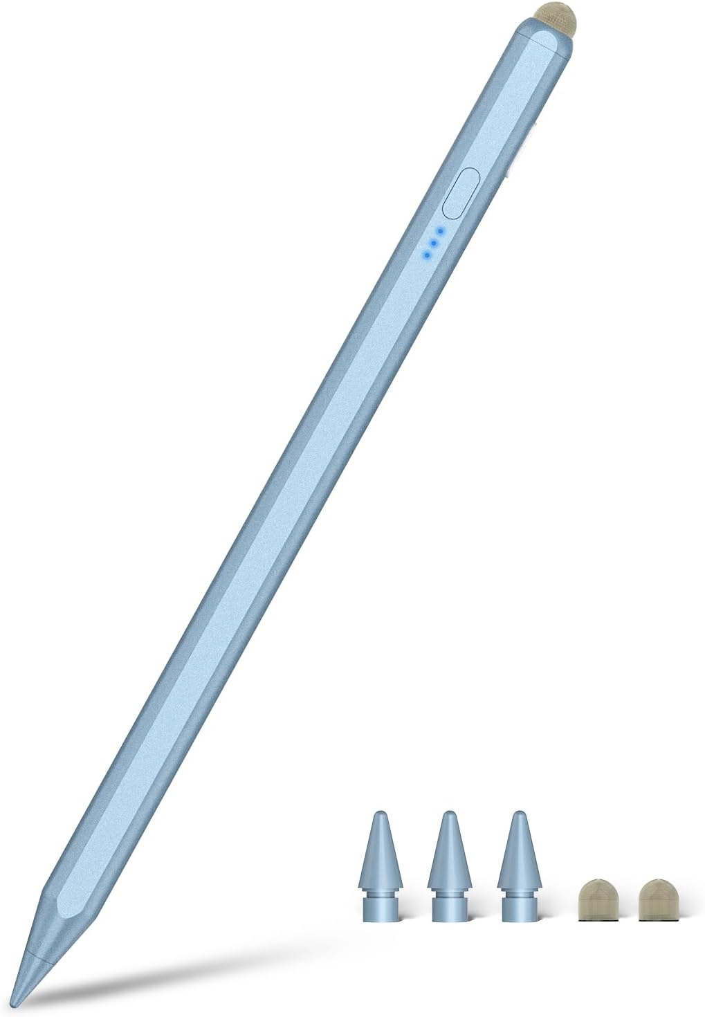 Pencil for iPad 9th & 10th Generation (Dual-Tip) — 15 Minutes Fast Charge Stylus Pen for iPad with Palm Rejection, Tilt Sensitivity, Pen for iPad Pro 11/13/M4, 12.9 3-6, iPad Air M2/3-5, iPad 6-10, Mini 5-6 (Blue)