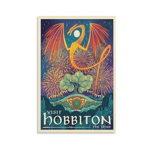 Poster Le Seigneur des Anneaux Hobbiton en toile artistique haut de gamme