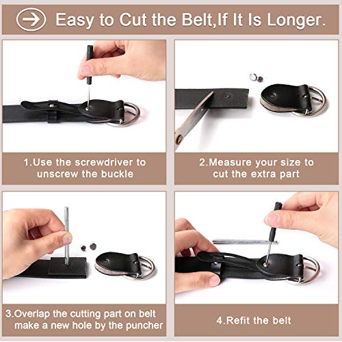 Classic Round Buckle Leather Belt - Women's Fashion Waist Belt for Dresses, Jeans and Pants4