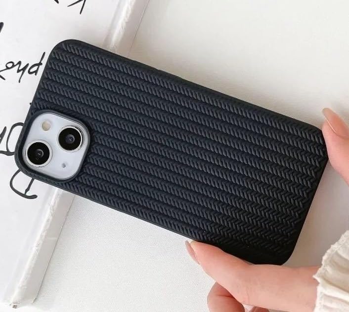 Image of Back Cover for iPhone 13 Mini |Soft 3D Shaped 360 Degree Anti Slip Drop Protection Case Cover | Pack of 1 (Black)