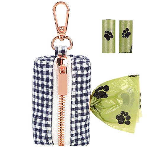 Image of ARING PET Dog Waste Bag Dispenser, Cotton Doggy Poop Bags Holders Attach to Any Leashes, Portable Washable flamingo Pet Waste Pouch Dispenser with Metal Zipper