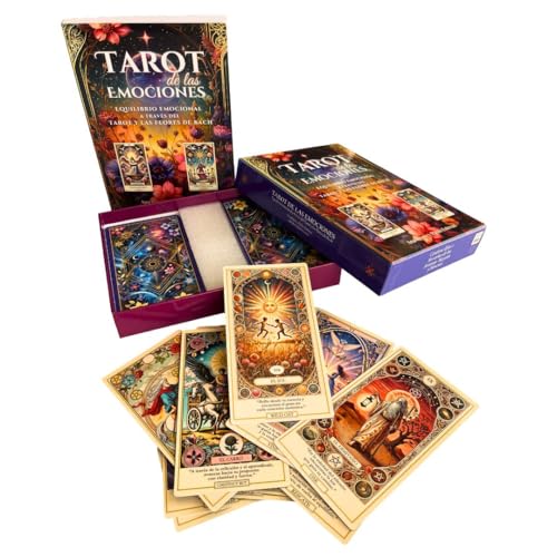 Tarot de las Emociones – Baraja de 80 Cartas de Tarot + Libro Guía en Español + Caja Ilustrada | Tarot para principiantes |Autoconocimiento y Gestión Emocional | Sabiduría de Alma