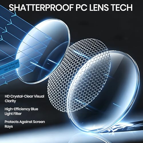 Image of Cyxus Blue Light Blocking Glasses Round Metal Frame Computer Glasses | Blue light blocking glasses featuring round metal frame, comfortable fit and versatile use for work, study and entertainment