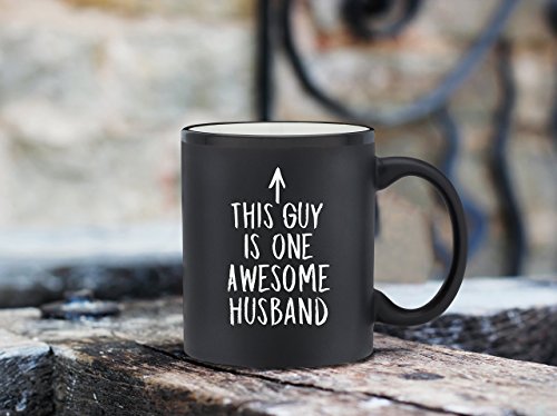 One Awesome Husband Funny Coffee Mug - Anniversary & Valentine's Day Gifts For Men, Him - Best Husband Gifts From Wife, Her, Wifey - Unique Birthday Present Idea - Fun & Cool Novelty Cup (Matte Black) #TOP3