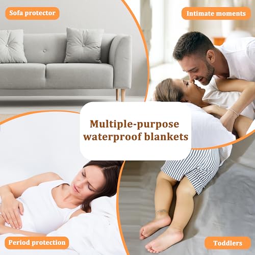Catalonia Classy Liebesdecke Wasserdicht für Sex, Kuschelig, Wasserfeste Hundedecke Katzendecke Sofa Schutzdecke, Bett Decke, M 125x150 Grau Klein