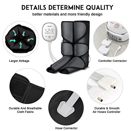 Leg Massager for Circulation Massage and Relaxation Calf Feet Foot with 6 Modes 3 Intensities