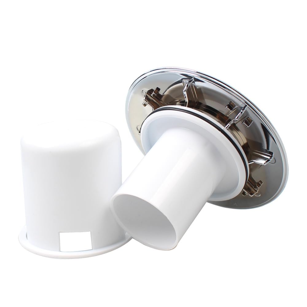 Talea Couvercle de Bonde de Douche Chromé, 121 mm, Couvercle de bonde de Douche en Plastique chromé avec Panier Hauteur : 68 mm QS427C004
