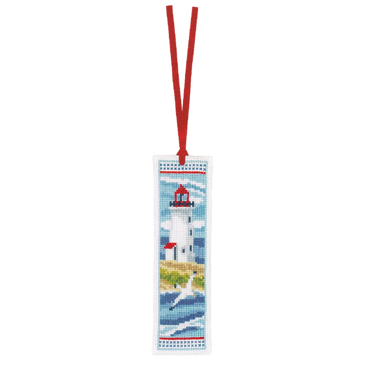 Vervaco Bookmark Cross Stitch Embroidery Kits Counted Cross Stitch Set Lighthouses Set of 2 DIY Set Adult Embroidery Reading Accessories Gift Counted Pattern Pack Approx. 6 x 20 cm Embroidery Kit for - Image 3