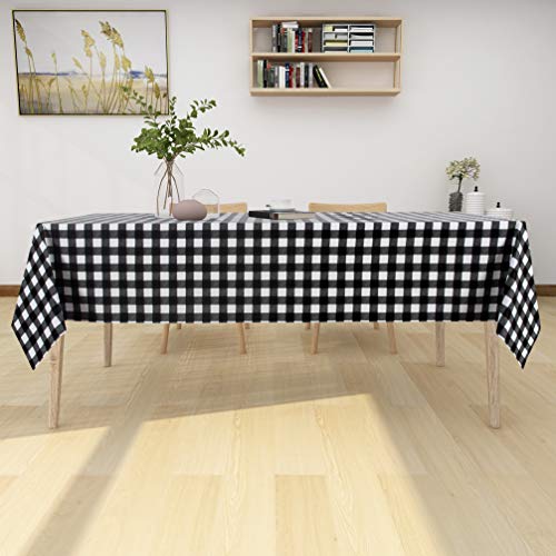 Sancua PVC-5478HBFG Checkered Vinyl Rectangle Tablecloth 54 X 78 Inch - 100% Waterproof Oil Proof Spill Proof Pvc Plaid Table Cloth thumb #1