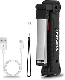 LED USB Rechargeable Torch,Vagocom Super Bright Flashlight COB Work Light Portable Inspection Lamps with Magnetic Base for Mechanic Tools,Garage,Workshop,Car Repair and Emergency