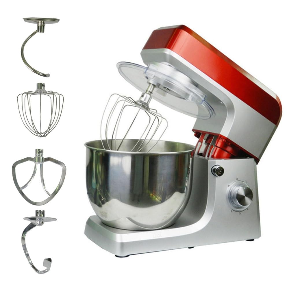 Sbattitore Mixer Pasticceria Sbattitore Impastatore Con Ciotola In Acciaio Inox 7L 6 Velocità Con La Impulso Con Gancio Per Pasta, Frusta, Battitore Per La Cottura Della Torta Della Cucina 1500W ( Siz