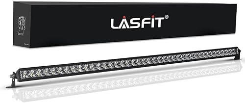 Lasfit Barra de luz LED de 40 pulgadas de 120 W IP67 impermeable súper brillante haz de inundación todoterreno para Jeep