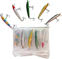 kit 5 Isca Artificial Meia Agua Tucunaré Traíra Com Anzol, Isca Rígida, 10Cm, Colorida Marca Yourtech