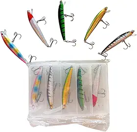 kit 5 Isca Artificial Meia Agua Tucunaré Traíra Com Anzol, Isca Rígida, 10Cm, Colorida Marca Yourtech