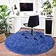 Chicnix Hochflor Teppich Rund 160 cm, Teppich Wohnzimmer Shaggy Langflor, Moderner Plüsch rutschfest Weich Flauschig Bettvorleger für Kinderzimmer Schlafzimmer, Blau