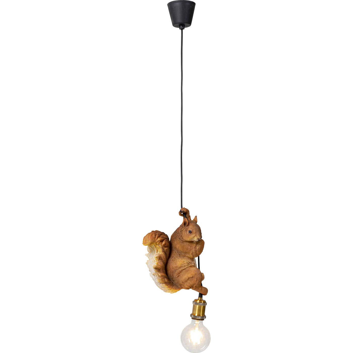 Kare Design Hängeleuchte Animal Squirrel, Gold, Pendelleuchte, Höhenverstellbar, Tiermotiv, Handgearbeitet, 38x20x14 cm (H/B/T)