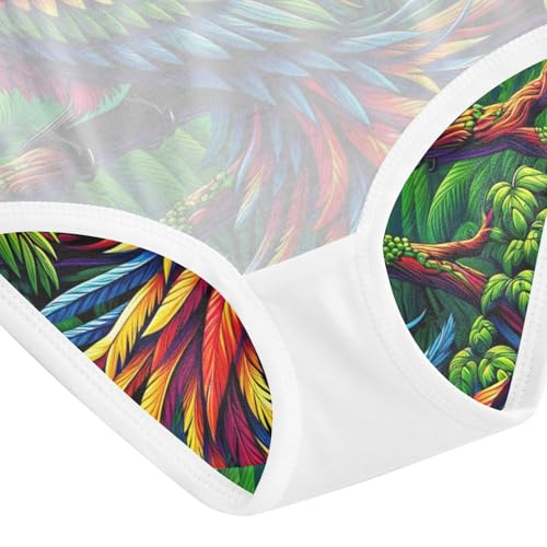 Vibrant Tropical Bird Toddler Girl Underwear, Girls Cotton Underwear, 2T–8 Years4
