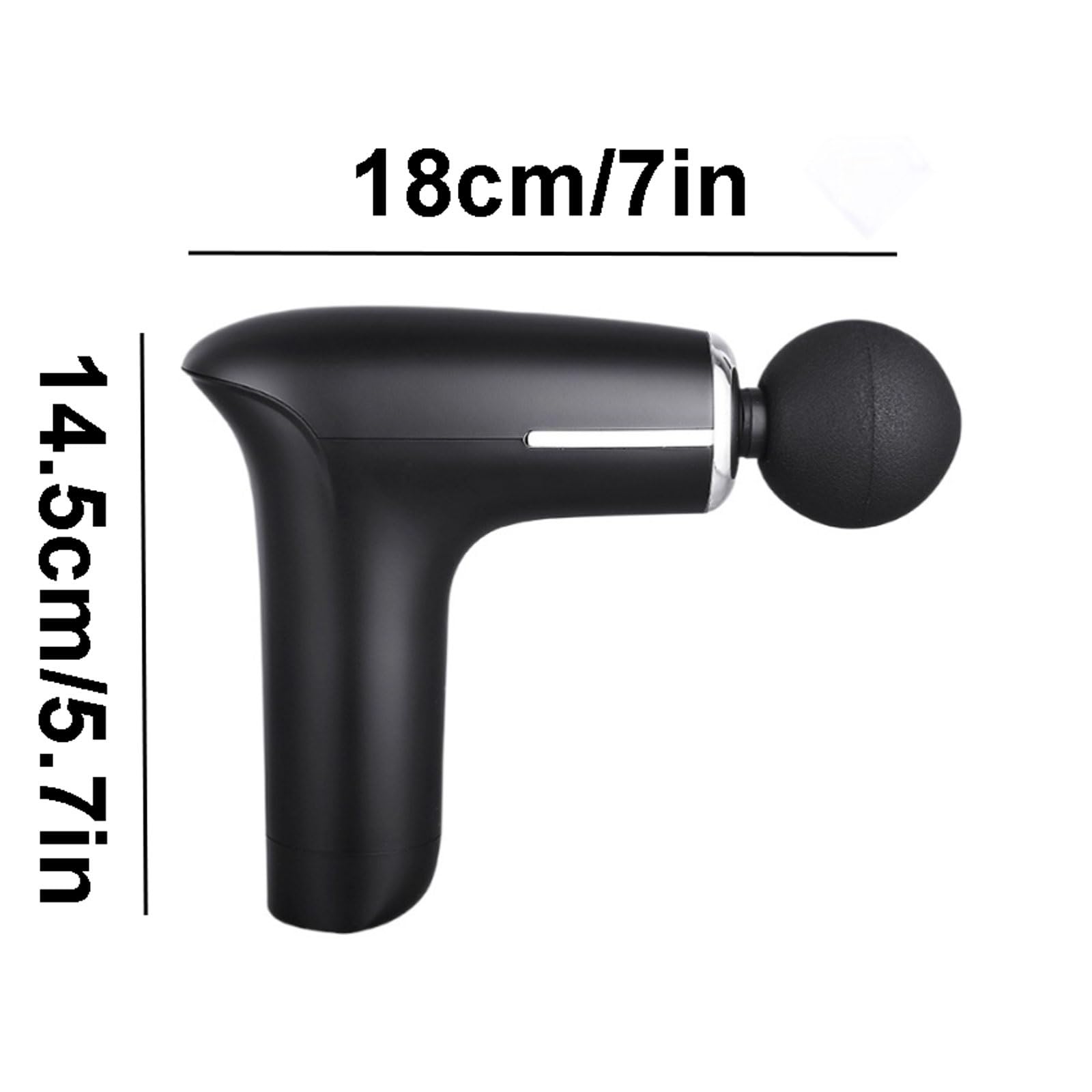 Muto Pistola for massaggio in plastica con 4 testine massaggianti, massaggiatori portatili compatti, massaggiatore for tessuti profondi ricaricabile con custodia for il trasporto compatto(Svart)