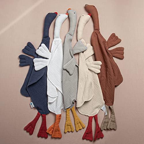 lulumoon Muslin Baby Lovey for Baby: Soft Goose Lovey for Self-Soothe - 1