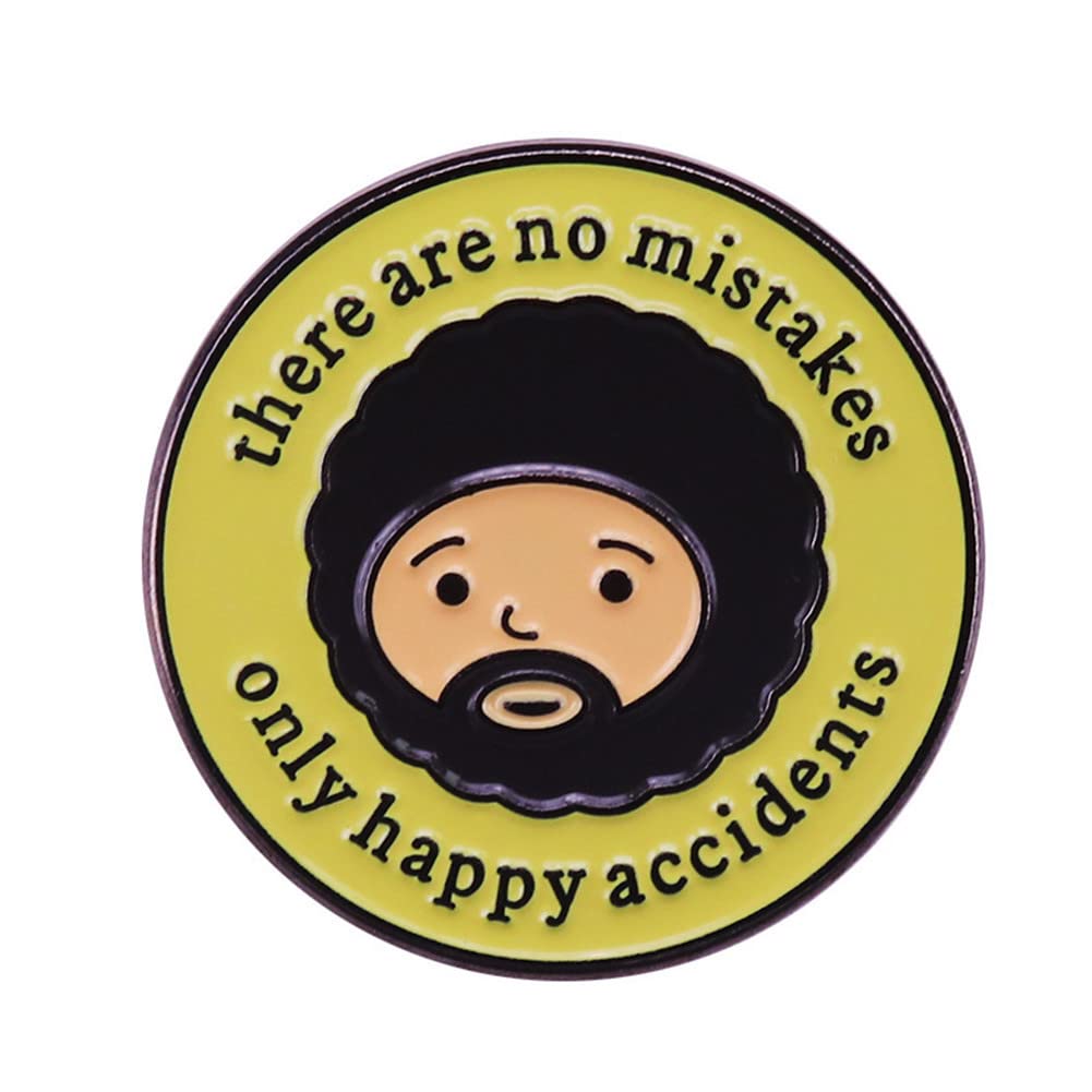 Sponsored Ad – Bob Ross Brooch There Is No Mistake Only Happy Accidents Pin Badge Words Badge Enamel Lapel Pin Shirt Bag Decoration Words letters Badge Jewelry Gift