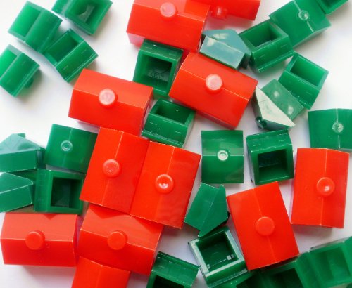 Preisvergleich Produktbild Monopoly Houses Hotels Würfel Nachfüllpackung Monopoly Game Properties Immobilien Häuser Rote Hotels Grüne Häuser x2 Dice New 2019 Ersatzteil Hasbro Monopaly Ersatzteile Original Offizielle Monopoly