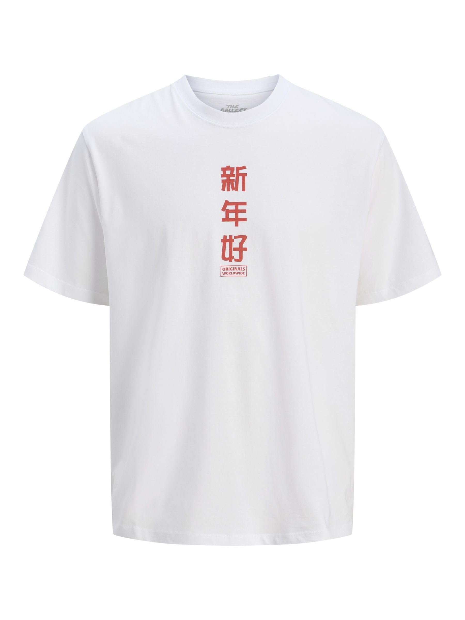 JACK & JONES Jorsnake Tee SS Crew Neck Tg, Bright White, M