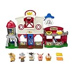​​Fisher-Price Little People Caring for Animals Farm - Multilanguage Edition, toddler playset with Smart Stages learning content, GXR98