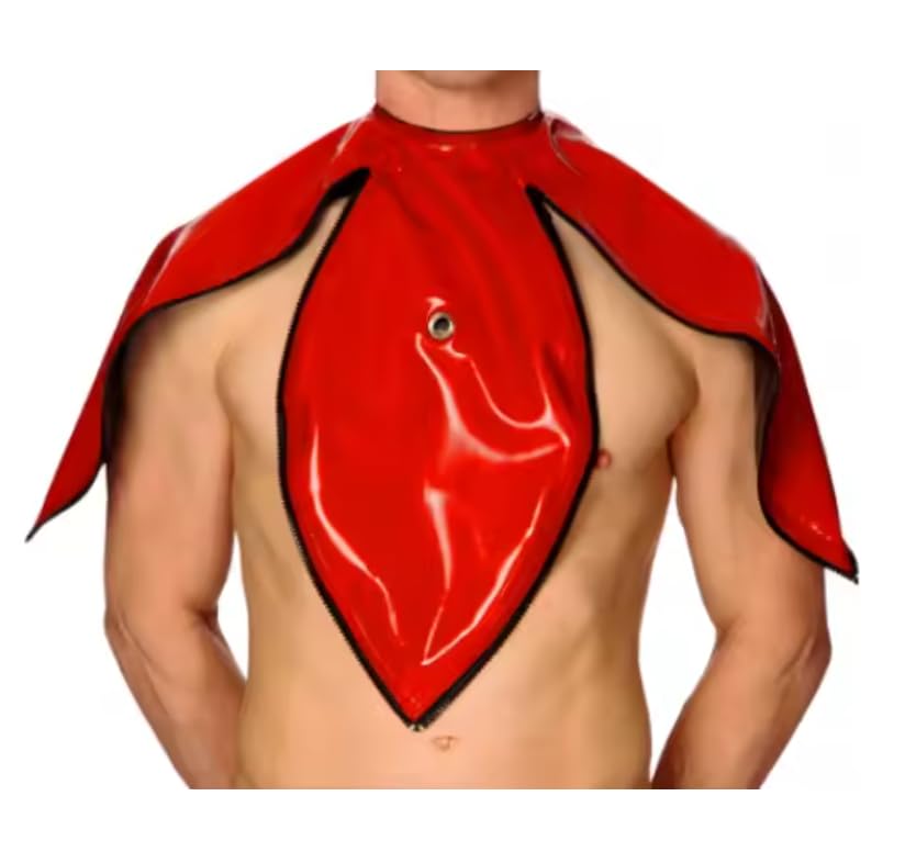 LIXIAAOOKWEDG 100% Latex Rubber Cosplay Mask Inflatable Helmet 0.4mm Hood Mask Cosplay S-XXXL,RED,M