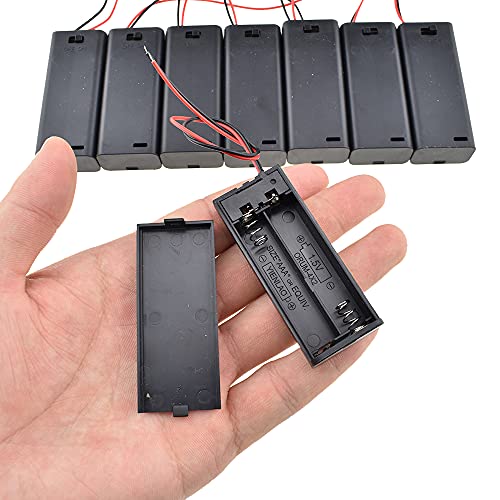 HAHIYO 3V AAA Battery Holder Bundle with Wire Sturdy Cover Flexible Springs Contact Build-in Switch...