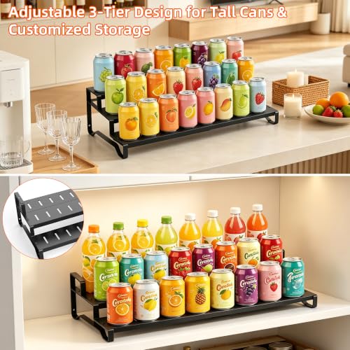 Expandable-Can-Organizer-for-Pantry-3-Tier-Adjustable-Metal-Can-Rack-Tiered-Pantry-Shelf-Adjustable-Width-Can-Dispenser-for-Deep-CabinetKitchen-Countertop-Canned-Goods-Storage-Holder